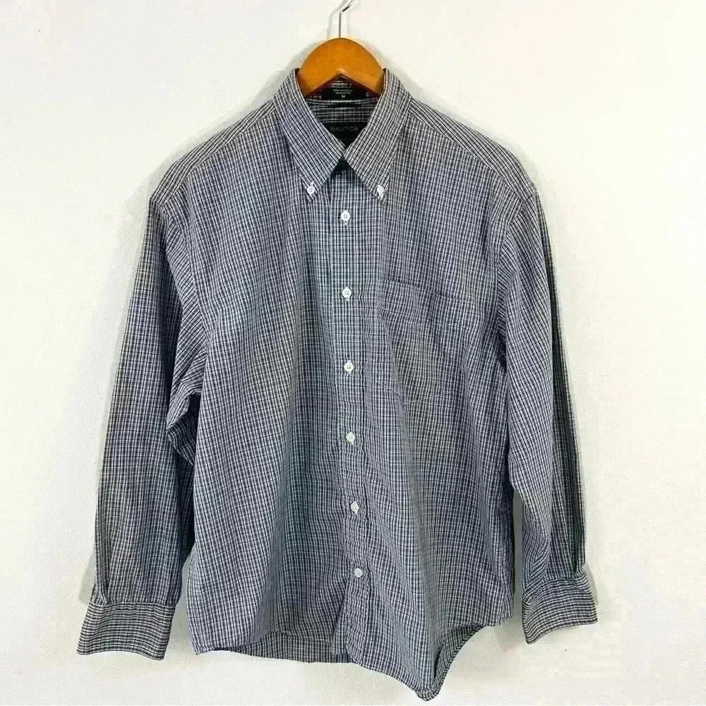 Nautica men’s cotton button down plaid shirt - Picture 1 of 5